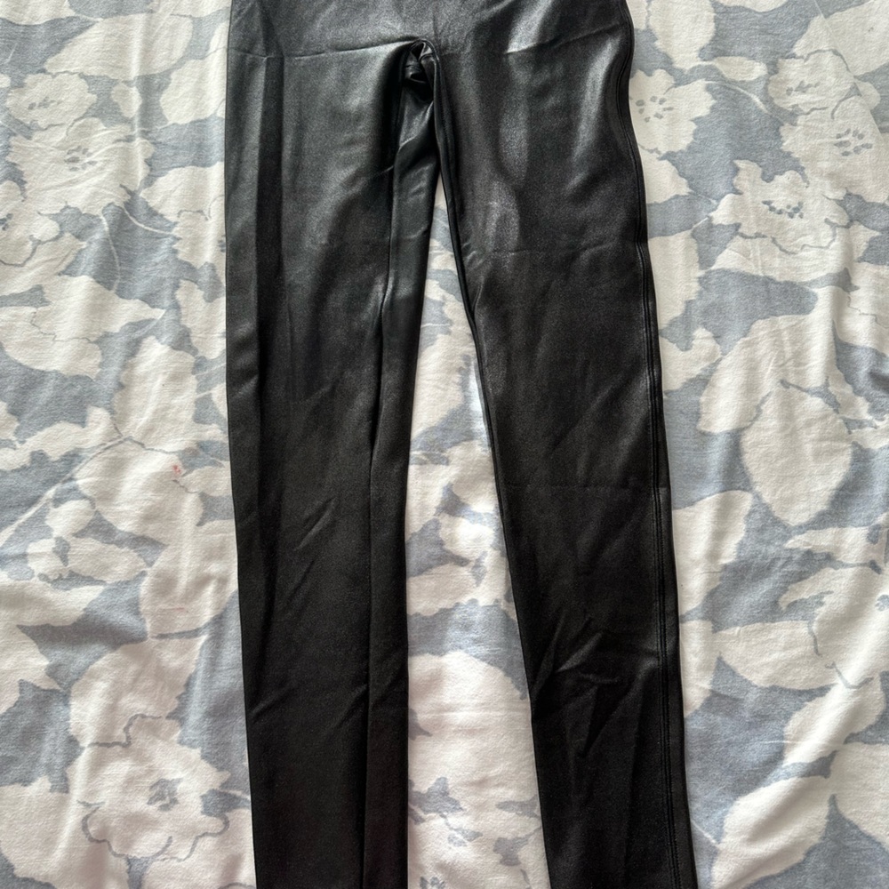Spanx faux leather leggings size L